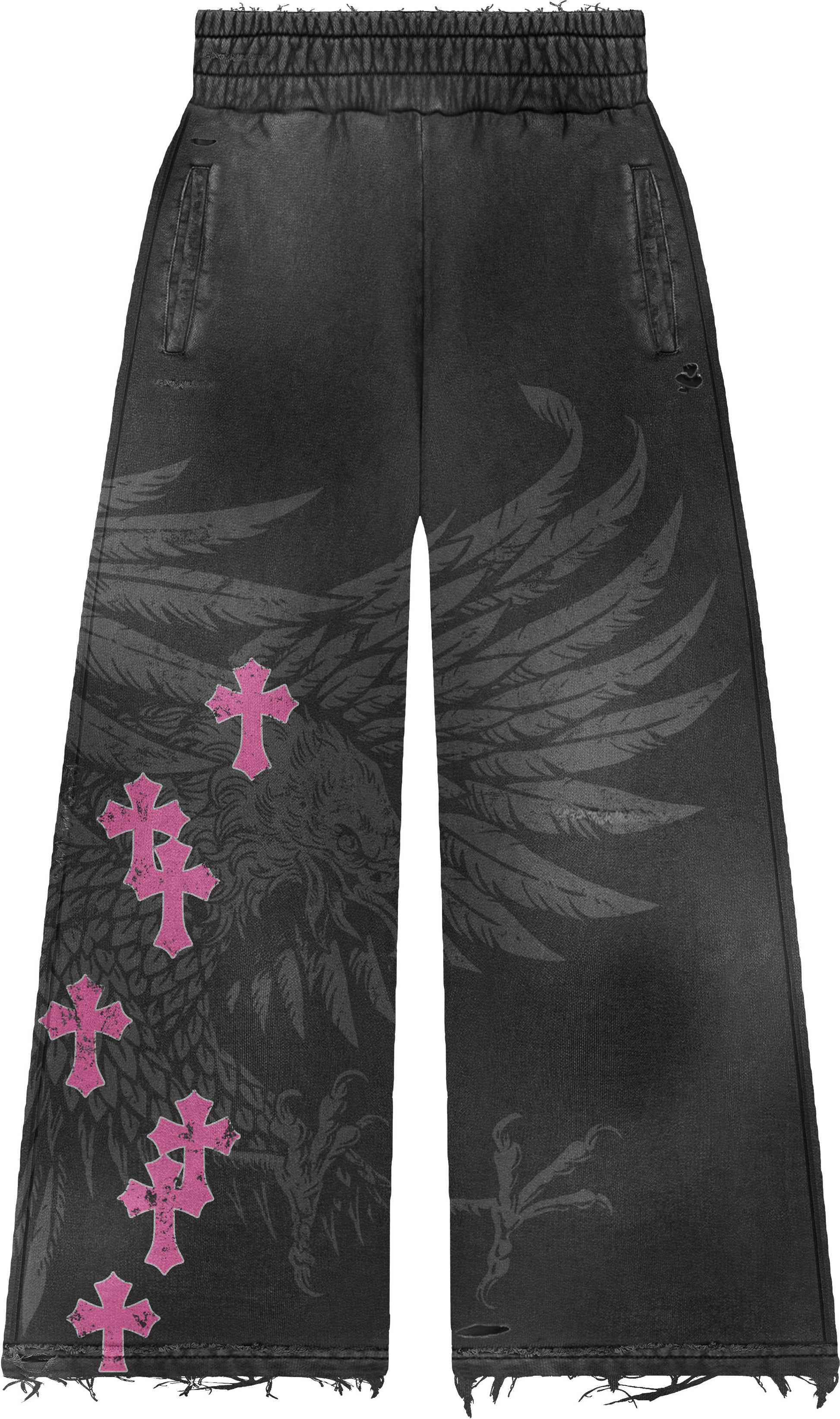 PINK & BLACK FLARE SWEATPANTS
